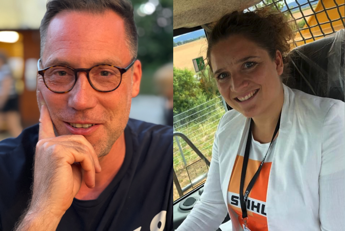 Collage mit Tanja Mayer von STIHL und Jakob Engel von Barmenia