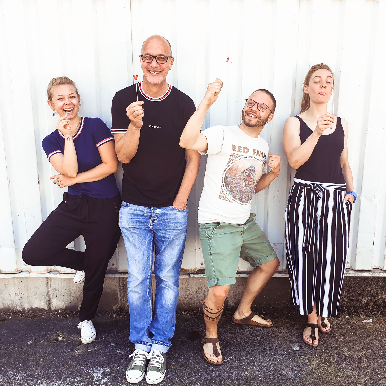 Gerade haben Miriam, Helge, Daniel und Franzi die Mittagspause zum Mitmachen genutzt.